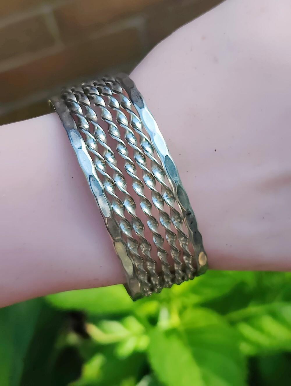 Wide Vintage Sterling Silver Cuff Bracelet - Picture 3 of 10